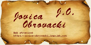 Jovica Obrovački vizit kartica